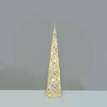 "WHITE & SILVER CONE TREE" 20 MINI WW LED ΛΑΜΠ. ΜΠΑΤ. 3ΧΑΑ,IP20 Φ13X40CM ACA X11201118