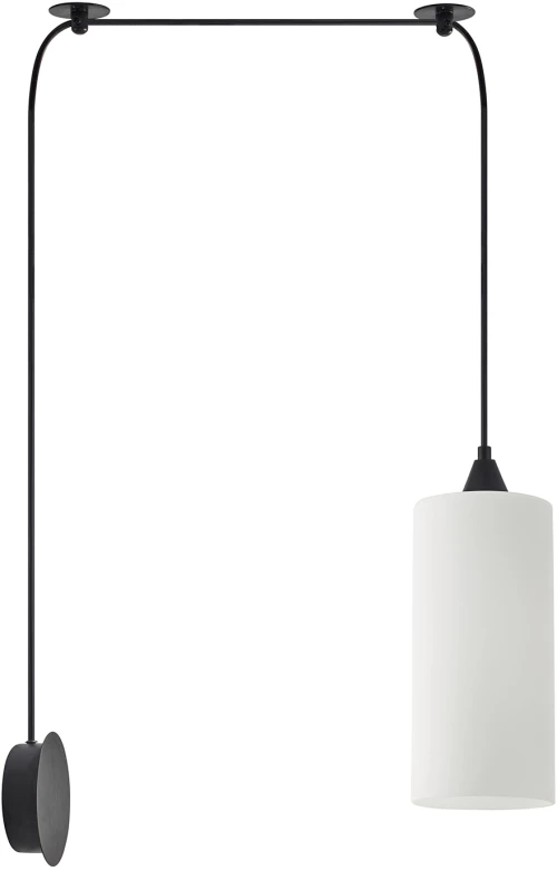SE21-BL-4-BL1W-GL3 ADEPT TUBE Black Matt Wall Lamp White Glass+ HOMELIGHTING 77-8999