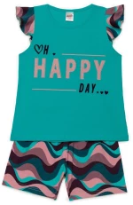 Πυζάμα κοριτσιών Minerva Happy-Waves 62109-628 Τυρκουάζ 5201487212145
