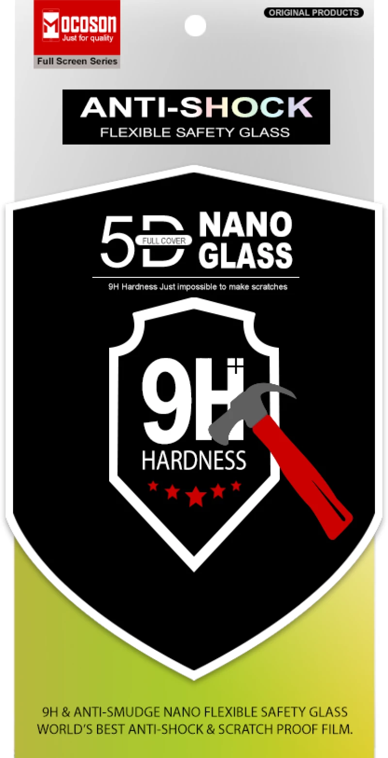 Tempered glass Mocoson Nano Flexible, Full 5D, για το iPhone 6 Plus, 0.3mm, Λευκο - 52535