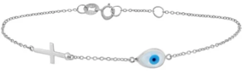 Ασημένιο Βραχιόλι Ματάκι Σταυρουδάκι MATAS4