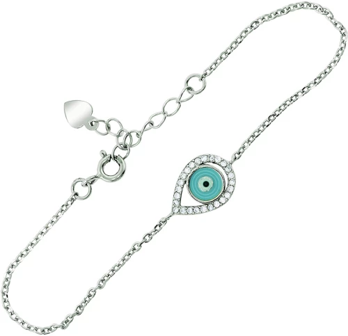 Βραχιόλι Ασημένιο Ματάκι Δάκρυ