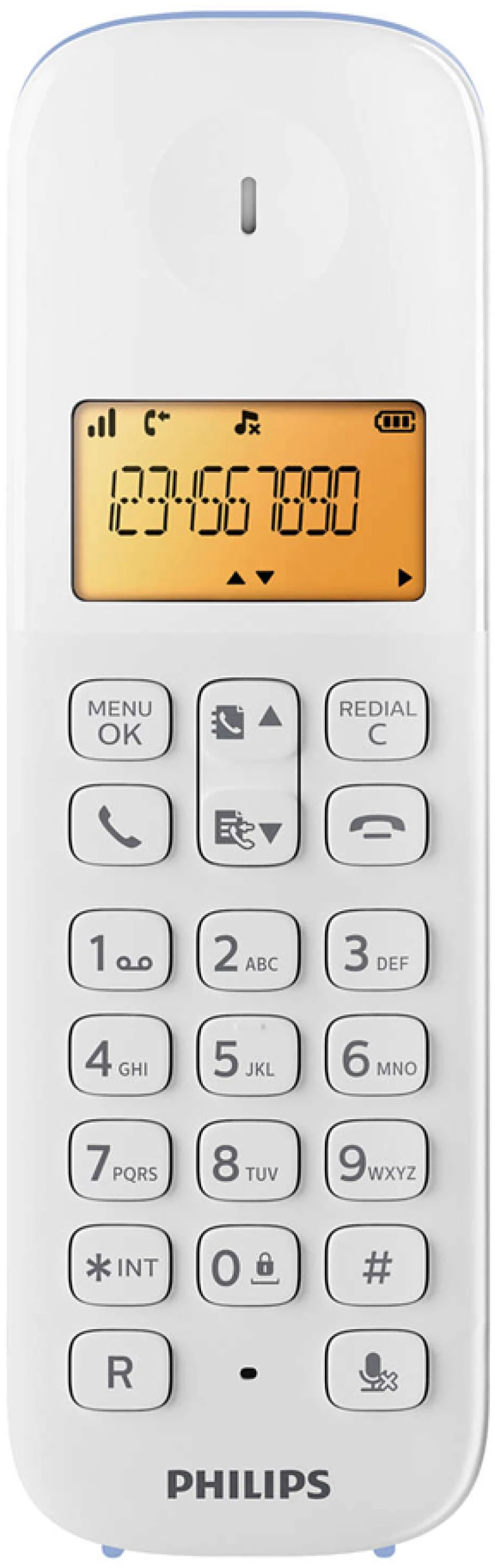 PHILIPS ασύρματο τηλέφωνο D1601S-34, με ελληνικό μενού, λευκό-μπλε