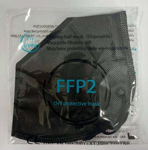 Μάσκα Προστασίας Tiexiong FFP2 Civil Protective Mask BFE >95% Μαύρο 20 Τεμάχια