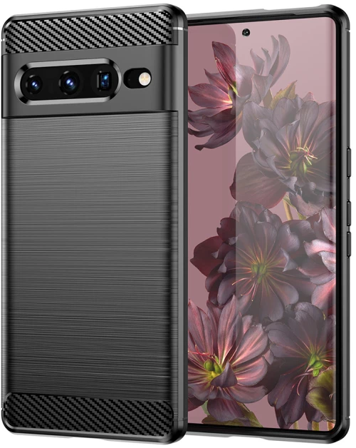 Techsuit Husa pentru Google Pixel 7 Pro - Techsuit Carbon Silicone - Black 5949419018587