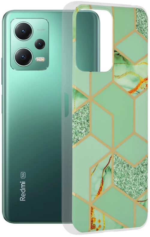 Techsuit Husa pentru Xiaomi Redmi Note 12 5G / Poco X5 - Techsuit Marble Series - Green Hex 5949419003064