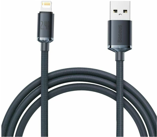 Baseus Crystal Shine Braided USB to Lightning Cable Μαύρο 2m (CAJY000101) (BASCAJY000101)