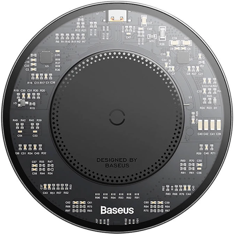 Baseus Wireless Qi inductive charger Baseus Simple 2, 15W with USB-C to USB-C cable (black) 047634