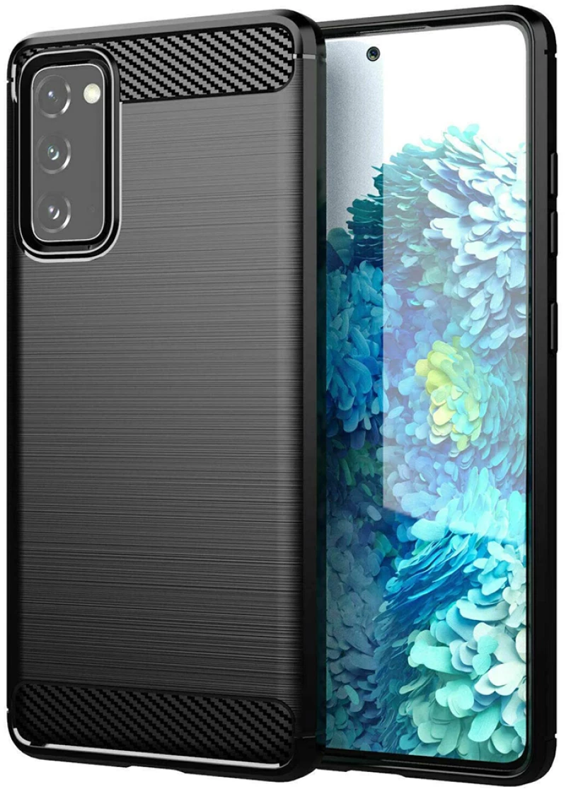 Techsuit Husa pentru Samsung Galaxy S20 FE 4G / S20 FE 5G - Techsuit Carbon Silicone - Black 5949419055193