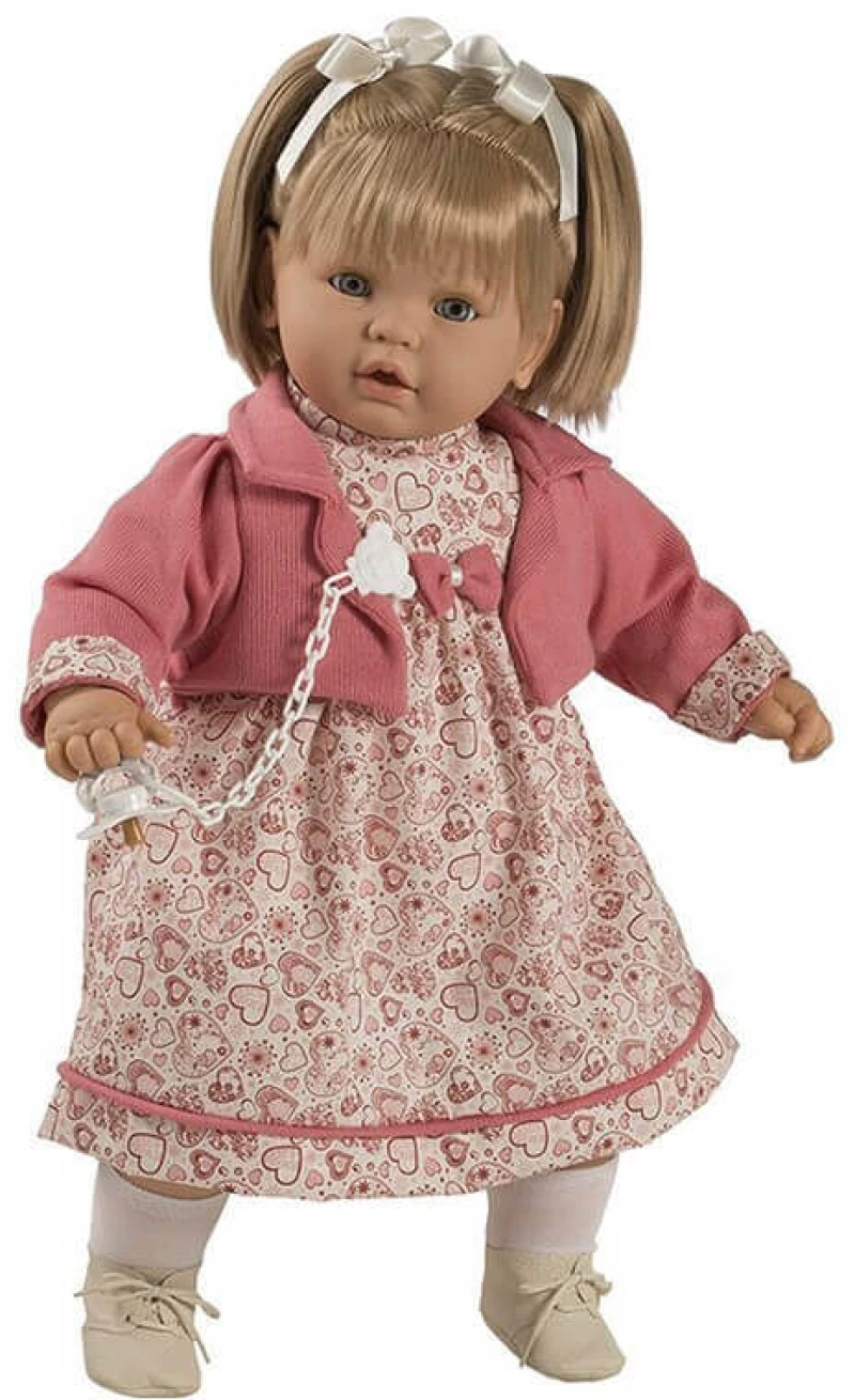 Κούκλα με Ήχους, Πιπίλα και Κλεισιμο Ματιών Baby Dulzon 62εκ. (8039)