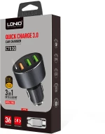 Φορτιστή αυτοκινήτου LDNIO C703Q, Quick Charge 3.0, 2xUSB, με καλώδιο Micro USB, Gray - 14752