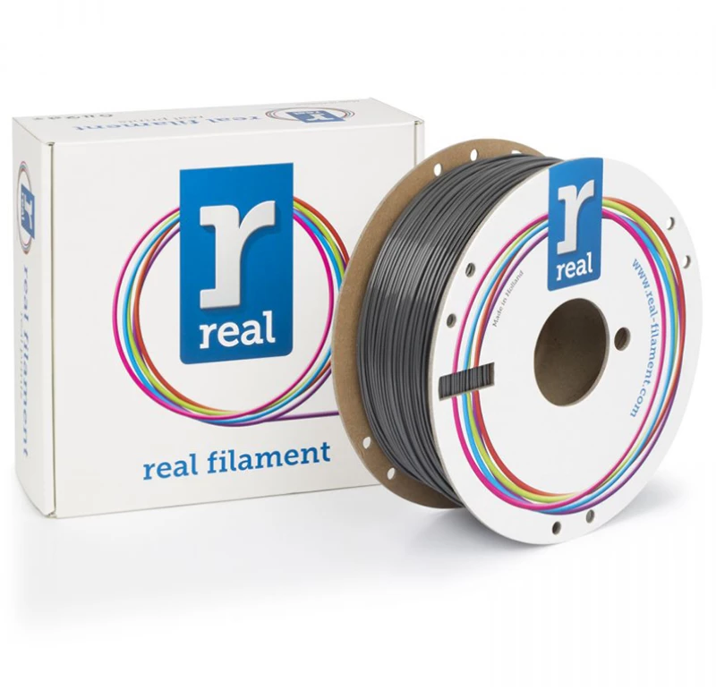 REAL PETG 3D Printer Filament - Gray - spool of 1Kg - 2.85mm (REFPETGRGRAY1000MM175)
