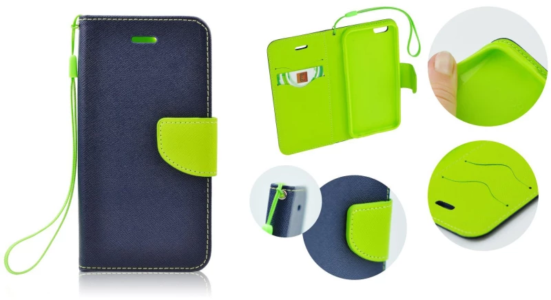 APPLE iPhone 13 Pro - ΘΗΚΗ NETONE FANCY DIARY BOOK STYLE ΠΟΡΤΟΦΟΛΙ ΜΠΛΕ - LIME MFD41128N-L2 21480
