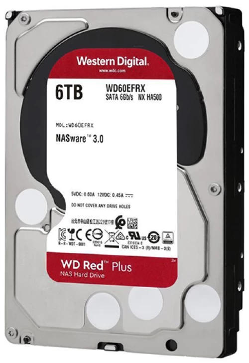 Western Digital Red Plus NAS Hard Drive 6TB 3.5" (CMR) (WD60EFPX)