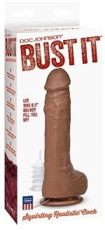 Squirting Realistic Cock - 1 oz. Nut Butter - Brown