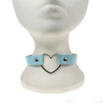 Δερμάτινο Χειροποίητο Κολάρο Row Heart Fitting Choker (Γαλάζιο) - BULLET69