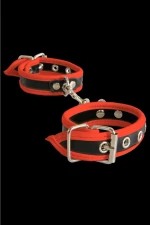 Leatherlook Black-Red handcuffs