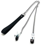 Breast clamps + leash ( metal + leather )