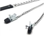 Breast clamps + leash ( metal + leather )