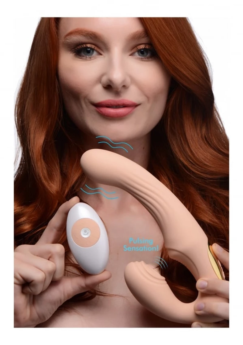 15X U-Pulse Silicone Pulsating and Vibrating Strapless Strap-on