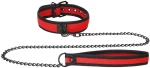 Neoprene Collar With Leash Red