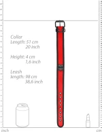 Neoprene Collar With Leash Red