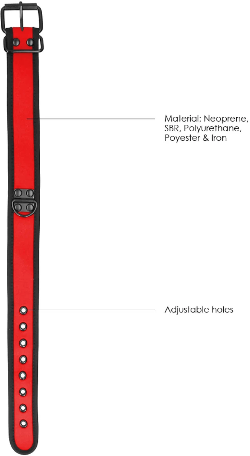 Neoprene Collar With Leash Red