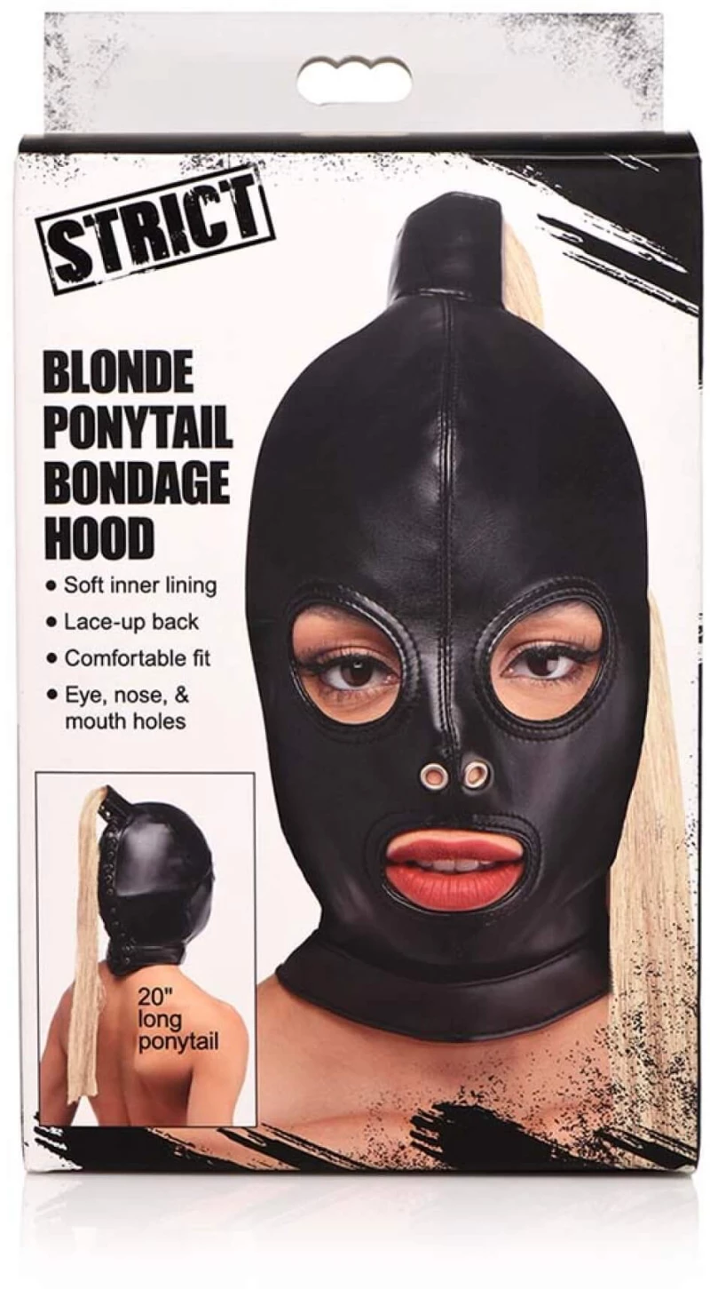 Bondage Mask with Blonde Ponytail
