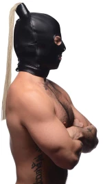 Bondage Mask with Blonde Ponytail