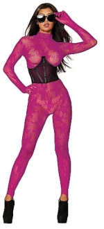 Bodystocking with Finger Gloves Diamond