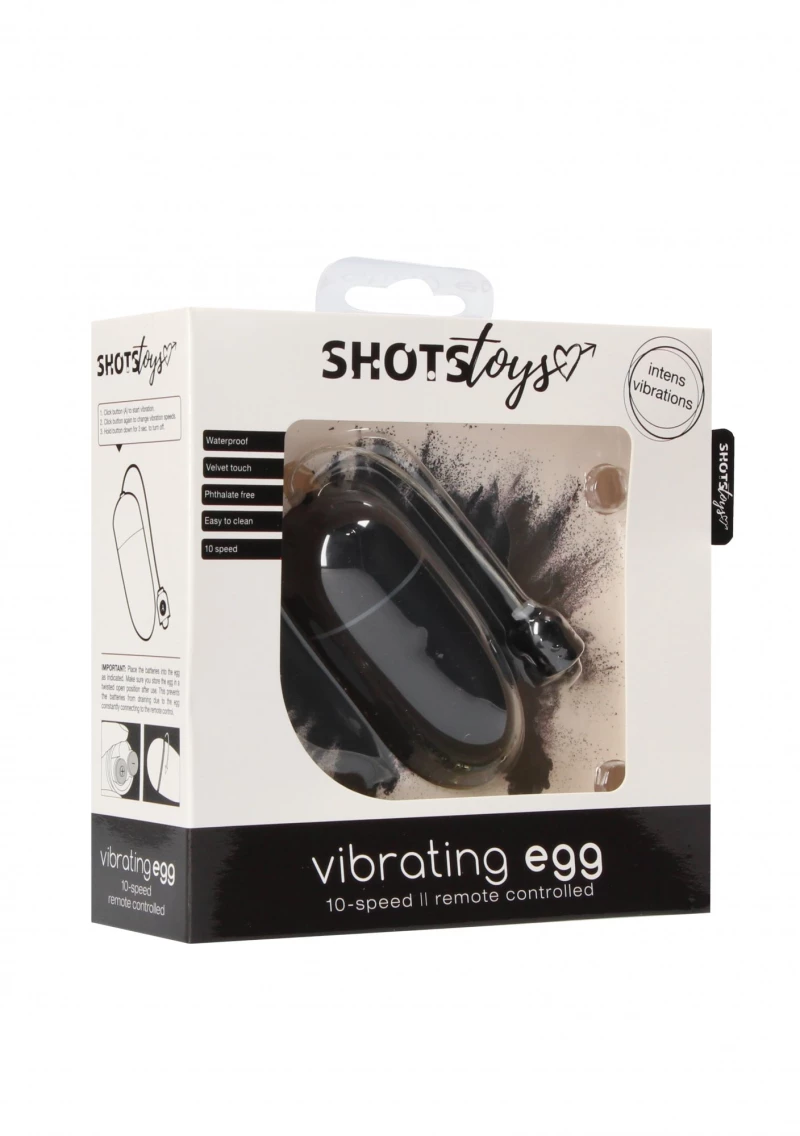 Shots 10 Speed Vibrating Egg - Black