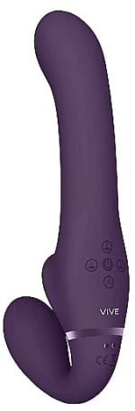 Ai - Dual Vibrating & Air Wave Tickler Strapless Strapon Purple