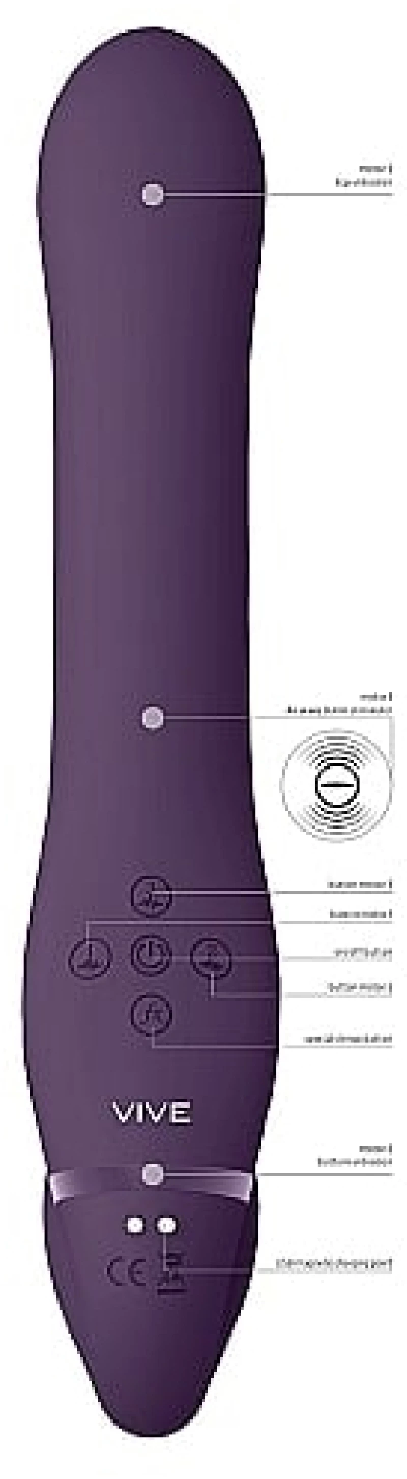 Ai - Dual Vibrating & Air Wave Tickler Strapless Strapon Purple