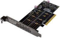 POWERTECH κάρτα επέκτασης PCIe x8 σε 2x M.2 M Key NVMe ST573