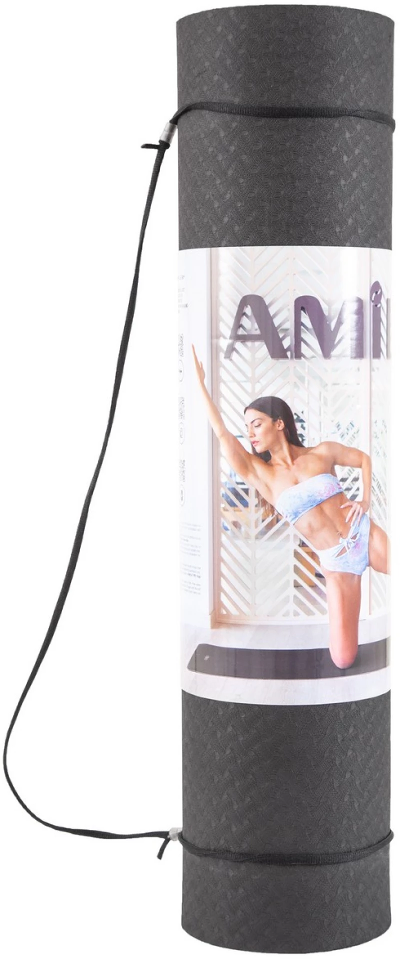 AMILA Στρώμα Yoga 8mm TPE Μαύρο/Γκρι 81772 AMILA Μαύρο