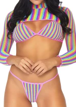 Rainbow top, string & crop top