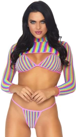 Rainbow top, string & crop top