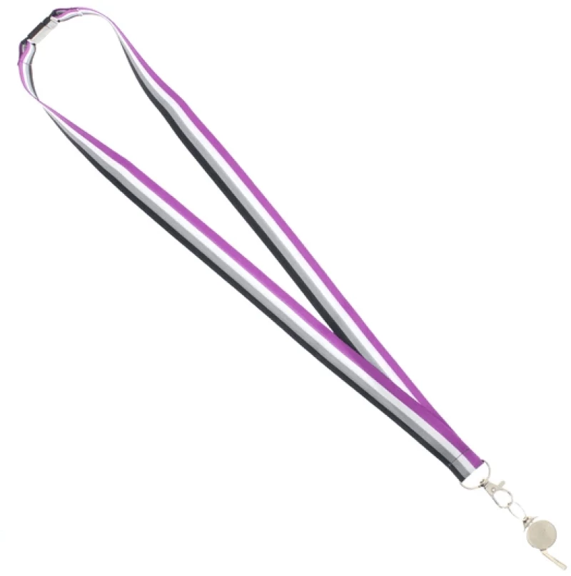 Metal Whistle on Asexual Lanyard