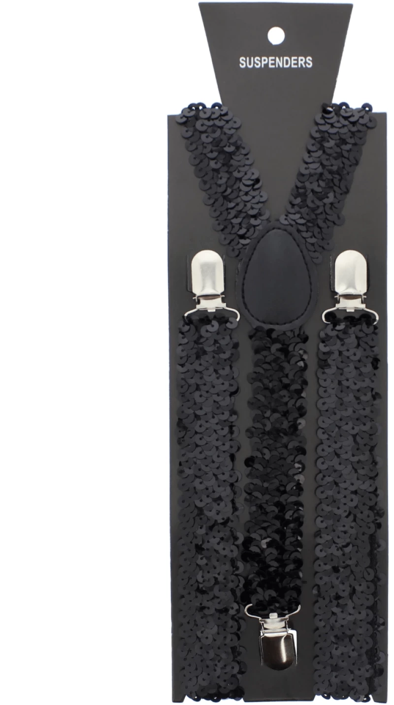 Black 2.5cm Sequin Braces