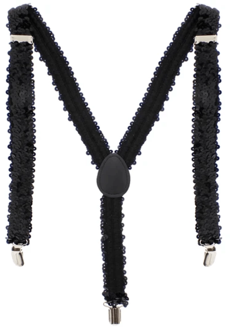Black 2.5cm Sequin Braces