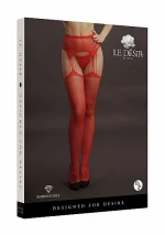 Ζαρτιέρες Suspender Rhinestone Pantyhose - Κόκκινες