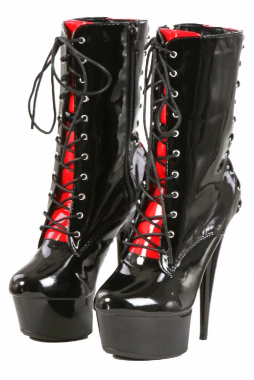 Vinyl ankle boots