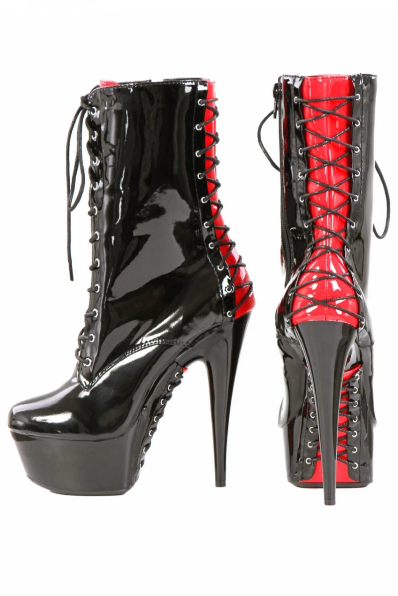 Vinyl ankle boots