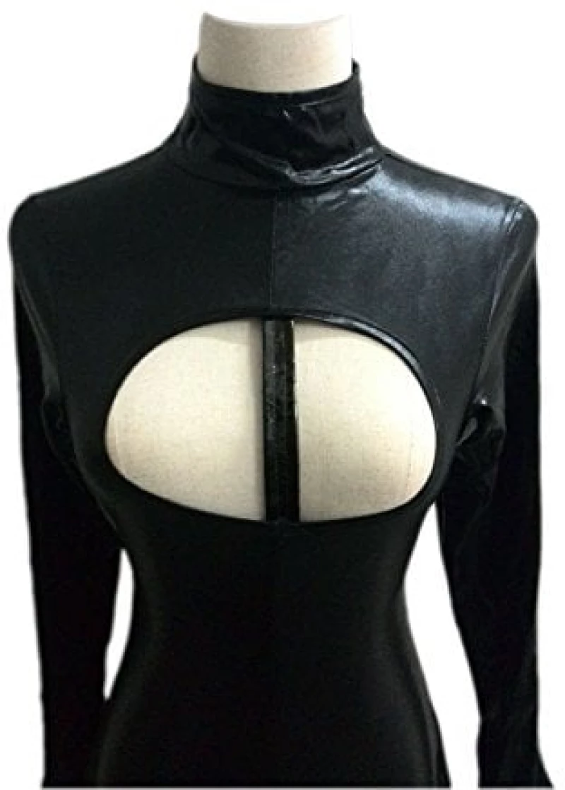 Ολόσωμη Catsuit Wet Look - Μαύρη