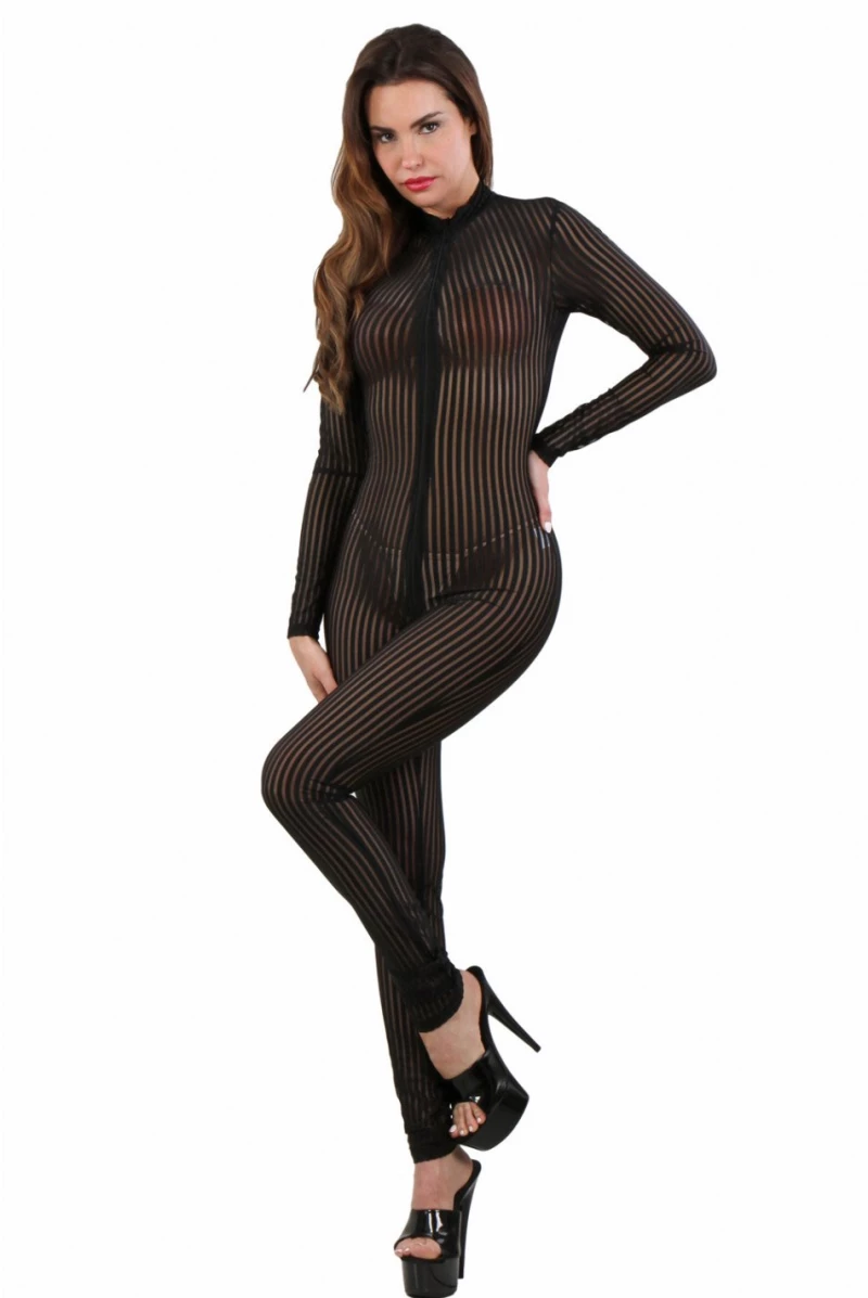 202321 Combinaisons rayures opaques Black