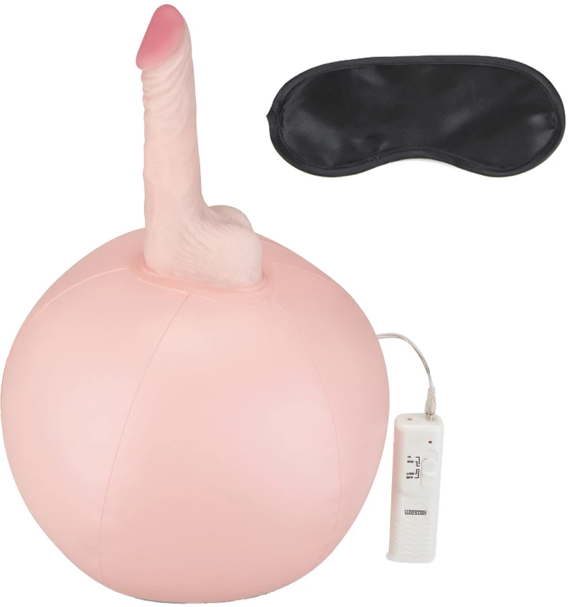 LUX FETISH Inflatable Sex Ball With Vibrating Realistic Dildo