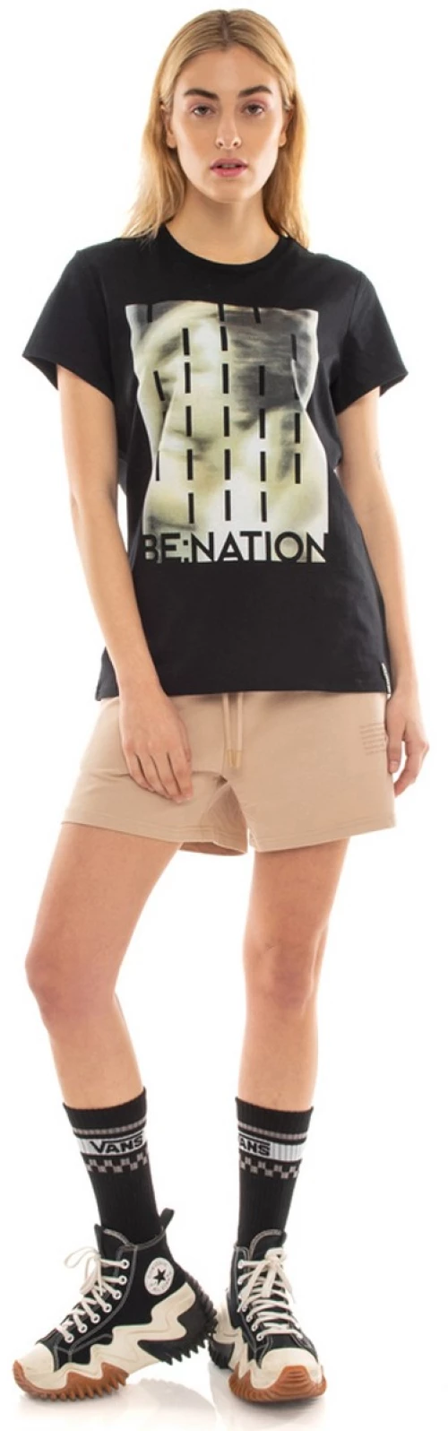 BE:NATION S/S REGULAR LONG TEE 05112305-01 BENATION Μαύρο