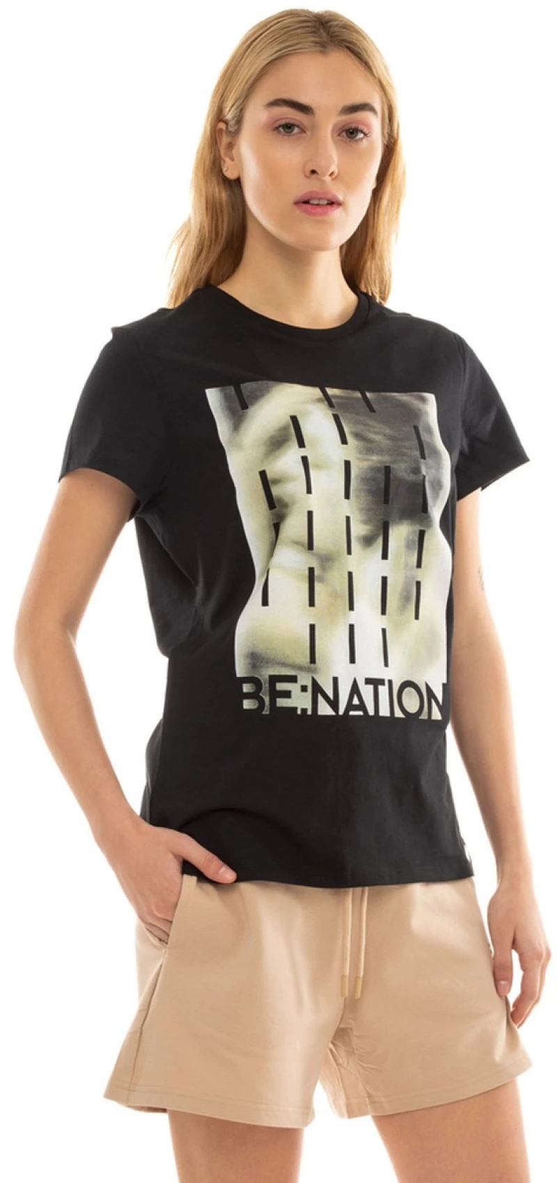 BE:NATION S/S REGULAR LONG TEE 05112305-01 BENATION Μαύρο