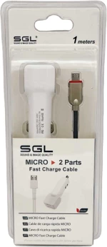 Φορτιστής αναπτήρα αυτοκινήτου με 2 θύρες USB - Lightning - FA5-V2 - 1m - 099613