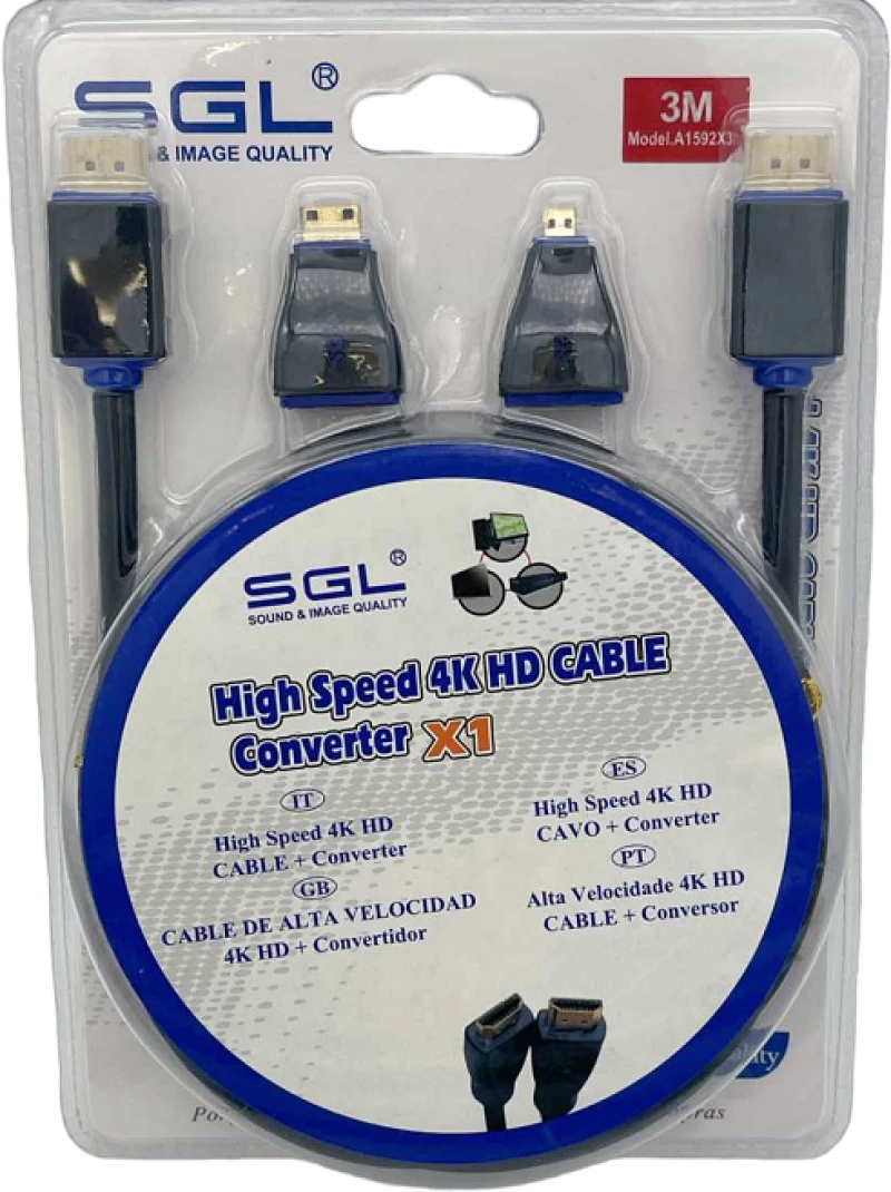 Σετ καλώδιο HDMI & αντάπτορες Mini/Micro HDMI - A1592X3 - 3m - 095639
